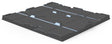 Black bulk container lid for 48 x 45 collapsible bulk containers, top side