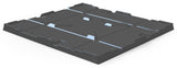 Black bulk container lid for 48 x 45 collapsible bulk containers, top side