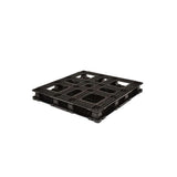 Underside of 45x45 TreadLok plastic pallet showing eight-runner base