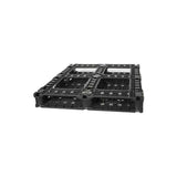 Underside of 48x40 mid duty plastic pallet showing six runners