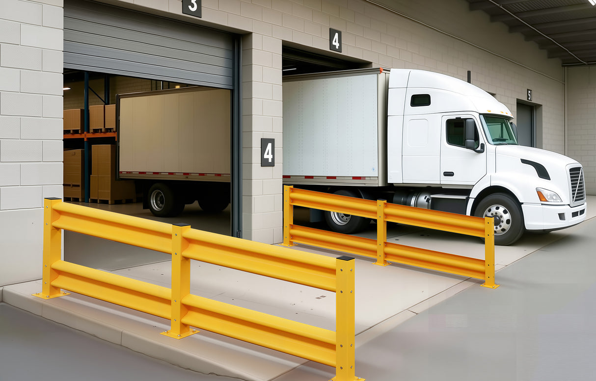 Industrial Safety Guard Rail System - Heavy Duty Warehouse Protection