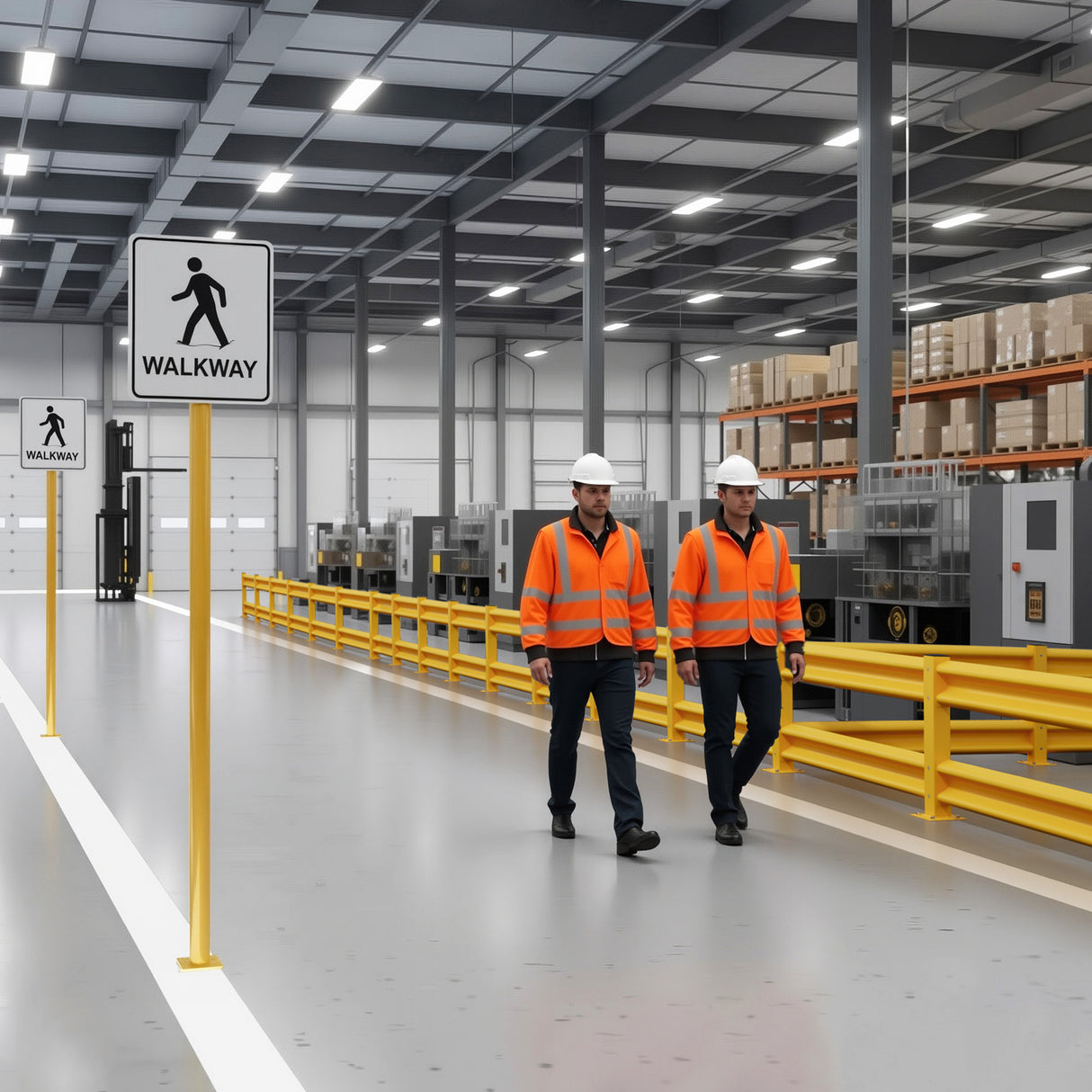 Industrial Safety Guard Rail System - Heavy Duty Warehouse Protection