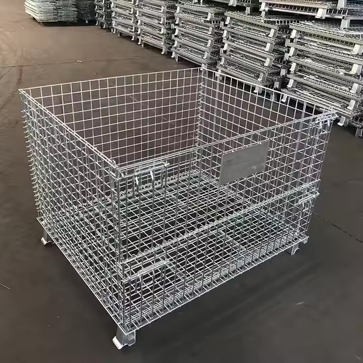 Collapsible Wire Mesh Containers – Stackable Industrial Baskets