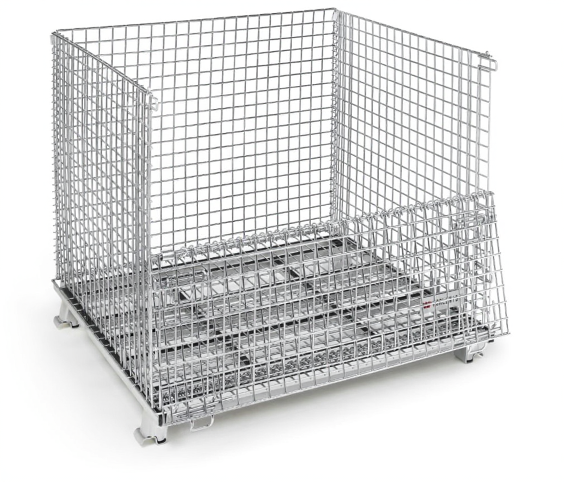 Collapsible Wire Mesh Containers – Stackable Industrial Baskets