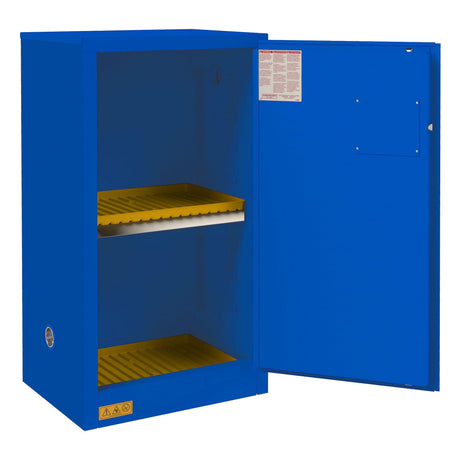 Durham 16 Gallon Corrosive Storage Cabinet with Manual Door Blue Image 1