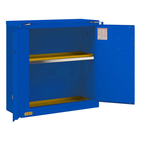 Durham 30 Gallon SelfClosing Corrosive Storage Cabinet Blue Image 1