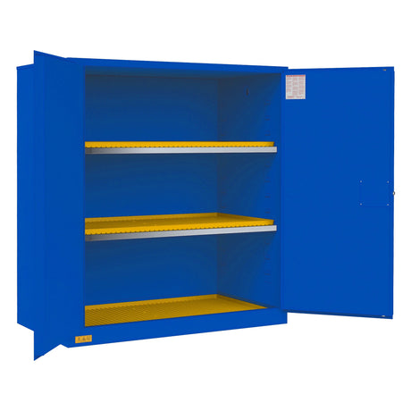 Durham FM Approved 120 Gallon Manual Corrosive Storage Cabinet Blue Image 1