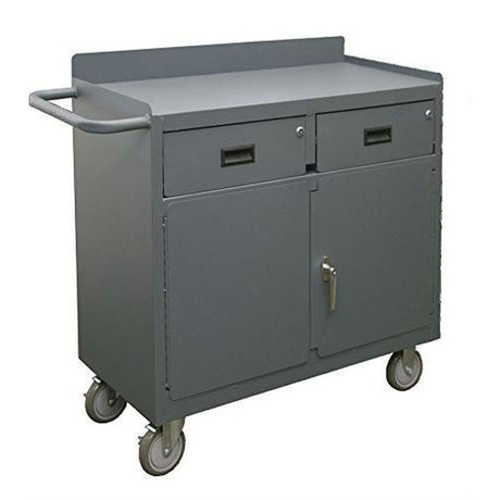 Durham Mobile Bench Cabinet Two Drawers Steel Fully Assembled Image 1