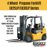 EKKO Lifts EK25LP 4Wheel Pneumatic Propane Forklift 5000 lbs 189” Lift Height Image 2