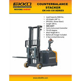 EKKO EK14S130 A SideShifting 45” Walkie Stacker with a 130” Lift and 3300 lb Force Image 2