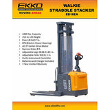 EKKOs EB16EA Electric Straddle Stacker with 45 Adjustable Fork and 216 Lift Image 2