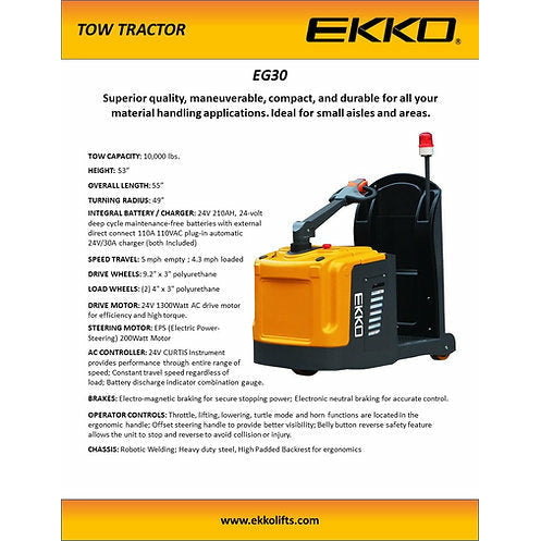 EKKO EG30 Full Electric Tractor  Superior Towing Power of 10000 lbs Image 3