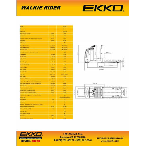 EKKO EPC30A CentreControlled Rider Pallet Truck  5000 lb Load Capacity Image 5