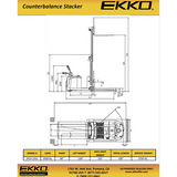 EKKO Lifts EK14130Li  45 Fork Lithium Walkie Stacker with 1083ft Lift  3300 lb Capacity Image 4