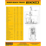 EKKO EK18RRL StandUp Narrow Aisle Reach Truck 4000 lb Cap 1633ft Lift Image 4