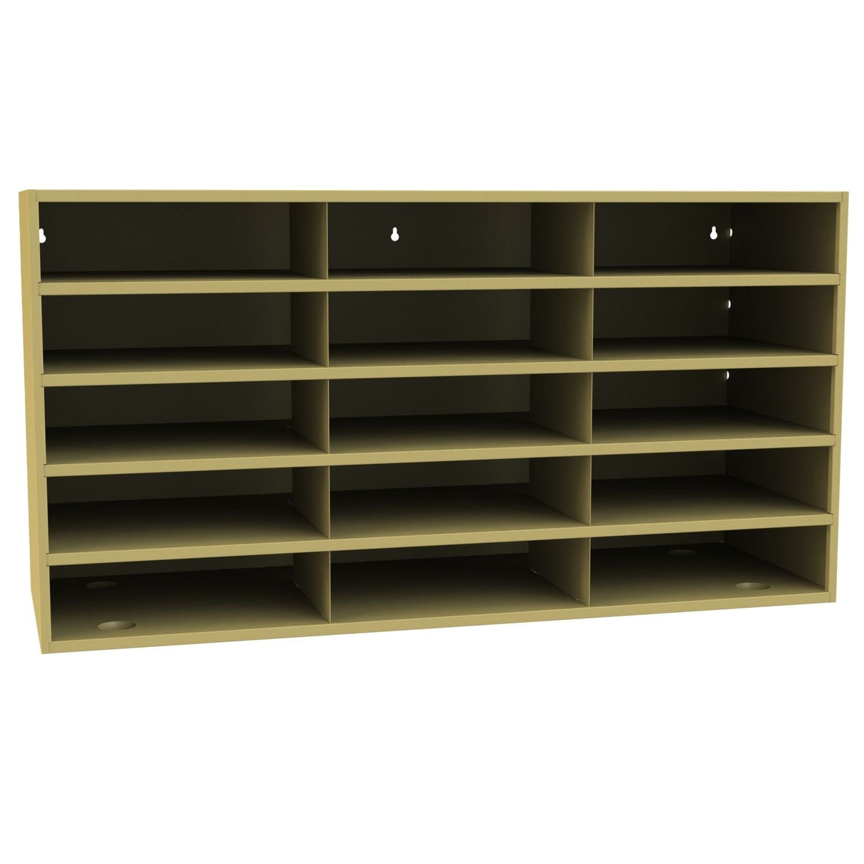 Durham Horizontal Lit Rack with 15 Openings in Black  Tan Finish Image 2