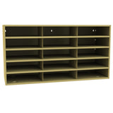 Durham Horizontal Lit Rack with 15 Openings in Black  Tan Finish Image 2