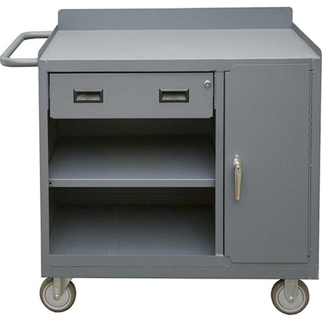 Durham Mobile Steel Bench Cabinet with 1 Drawer Gray Image 1