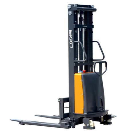 EKKO Lifts EA15B Semi-Electric Straddle Stacker 3,300 lbs Capacity - 119" Height Image 1