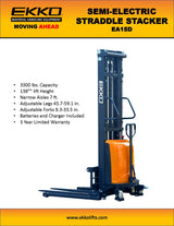 Ekko Lifts EA15D SemiElectric Straddle Stacker Versatile  Reliable 3300 lbs Load Capacity Image 2