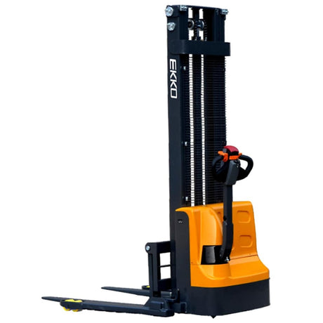 EKKO Lifts EB12E Electric Straddle Stacker 2,640 lbs Capacity - 119" and 138" Height Image 1