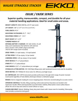 EKKO Lifts  EB18EEB20E Full Powered Straddle Stacker 138177 Height Image 4