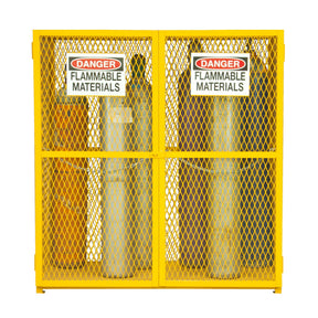 Durham Vertical Gas Cylinder Cabinet Yellow 18 Cylinder Capacity Image 1