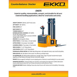 Ekko Lifts EK07S Walkie Stacker  Robust HighCapacity and 118 Height Image 4