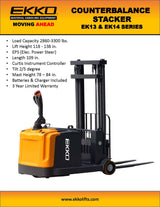 Ekko Lifts EK14 Walkie Stacker with 118 Lift and 3300 lbs Load Capacity Image 3