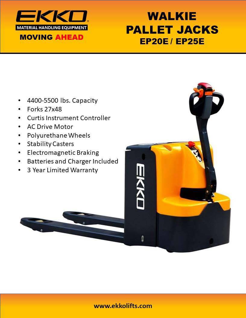 Ekko Lifts Electrically Operated Pallet Jack  Capacity of 4400  5500 lbs Image 2