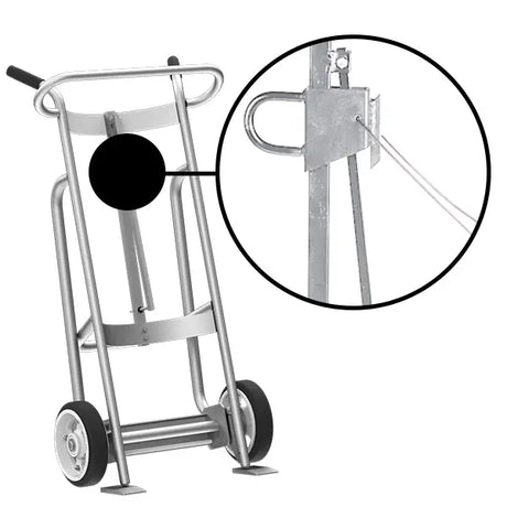 Valley Craft UltraDurable Aluminum Drum Hand Truck with Cable Hoop Chime Hook Image 6