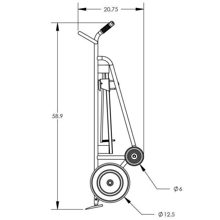 Valley Craft 4-Wheel Drum Hand Truck - Durable, 1,000 lbs Capacity Image 5