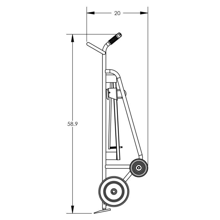 Valley Craft 4-Wheel Drum Hand Truck - Durable, 1,000 lbs Capacity Image 8