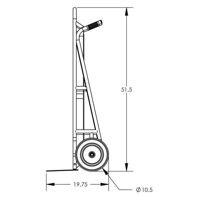 Valley Crafts Commercial Aluminum Hand Truck  UltraHeavy Duty with Curved Back Image 3