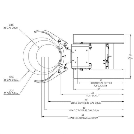 Valley Craft FullyPowered Drum Forklift Attachments  HeavyDuty Steel Image 12