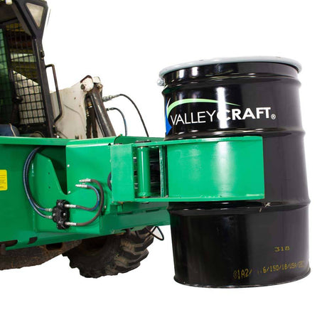 Valley Craft Powered Drum Skid Steer Attachment  Efficient  Safe Drum Handling Image 1