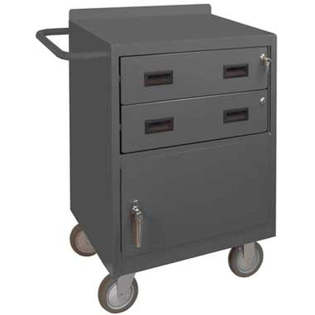 Durham Mobile 24W Bench Cabinet with Two Drawers AllWelded Steel Image 1