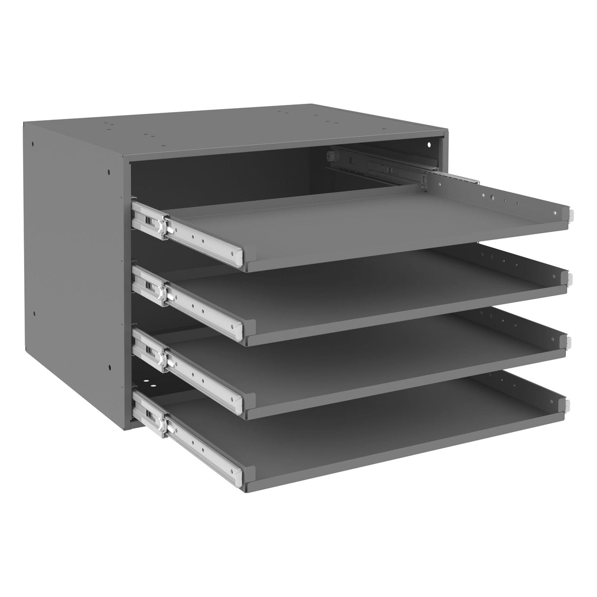 Durham Heavy Duty Steel Large Bearing Slide Rack 4 Compartments Image 3