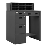 Durham Stationary Workstation  Stand Up Desk with Storage Gray Image 2