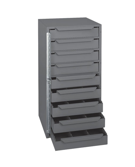 Durham 9Drawer Steel Storage Bin with PadLockable Hinge Gray Image 1