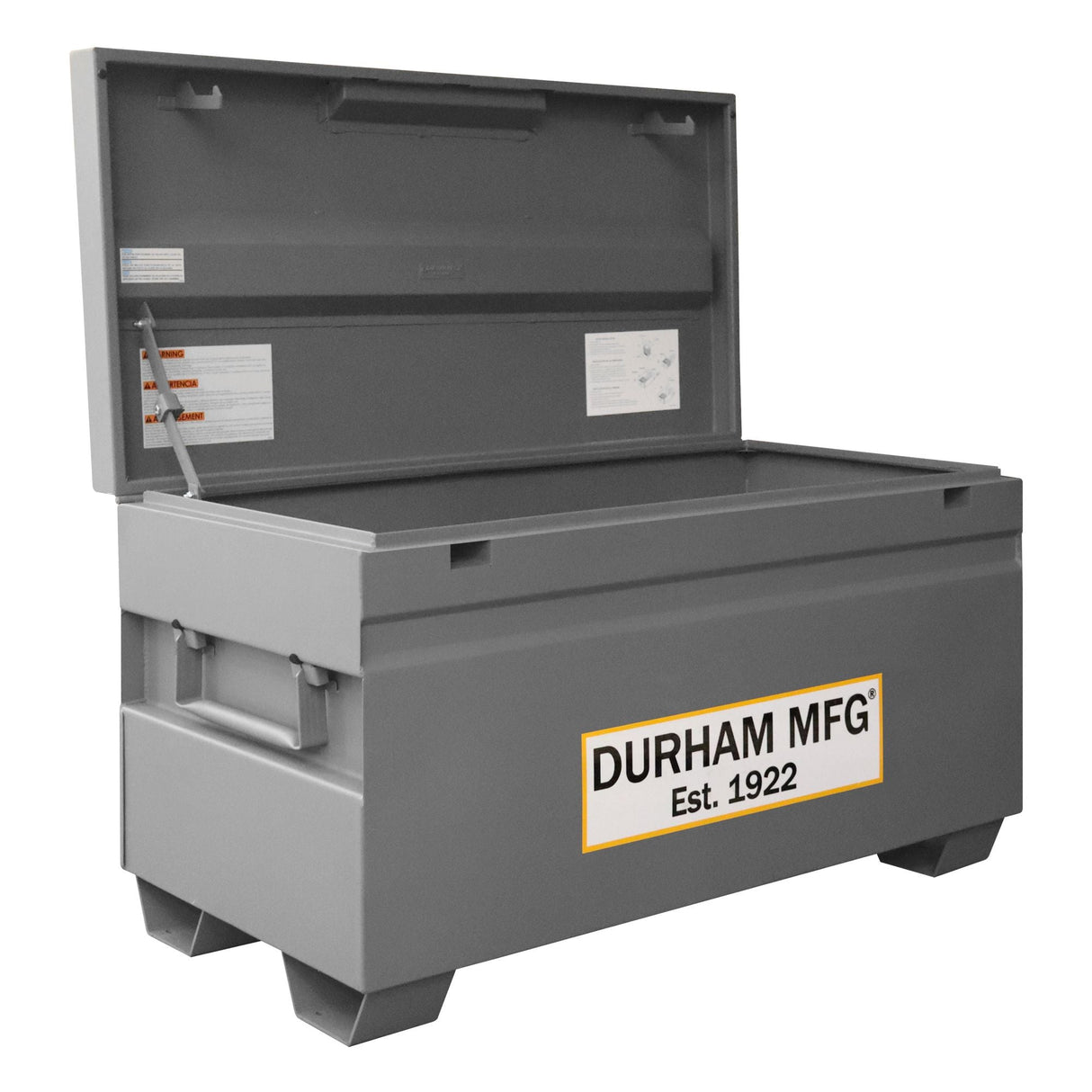 Durham 16 Cu Ft Jobsite Storage Box  Gray Durable 14 Gauge Steel Image 4