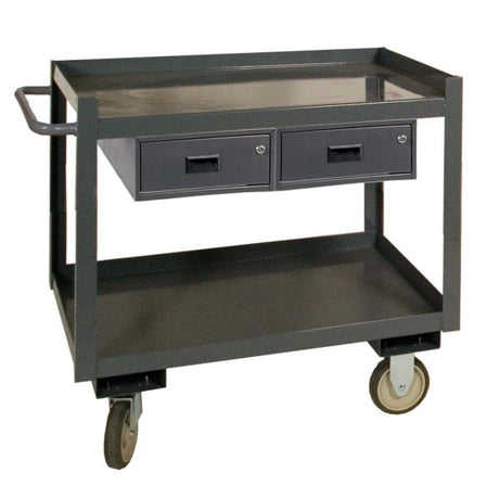 Durham Mobile Work Station Cart 2 Drawers 16Gauge Steel Image 1